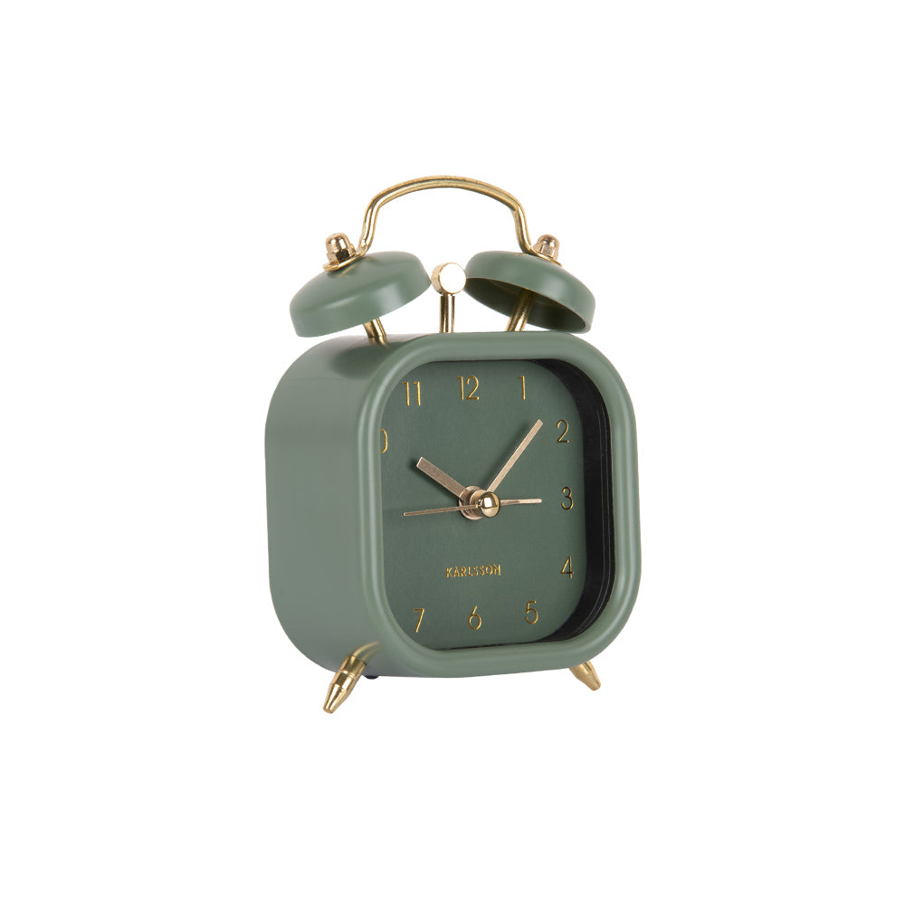 Glam Metallic Square Alarm Clock Small - Green