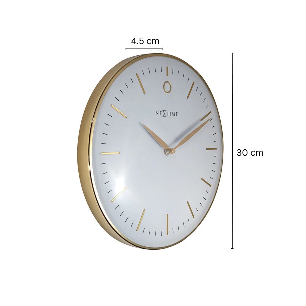 Glamour Wall Clock 30cm - Gold & White