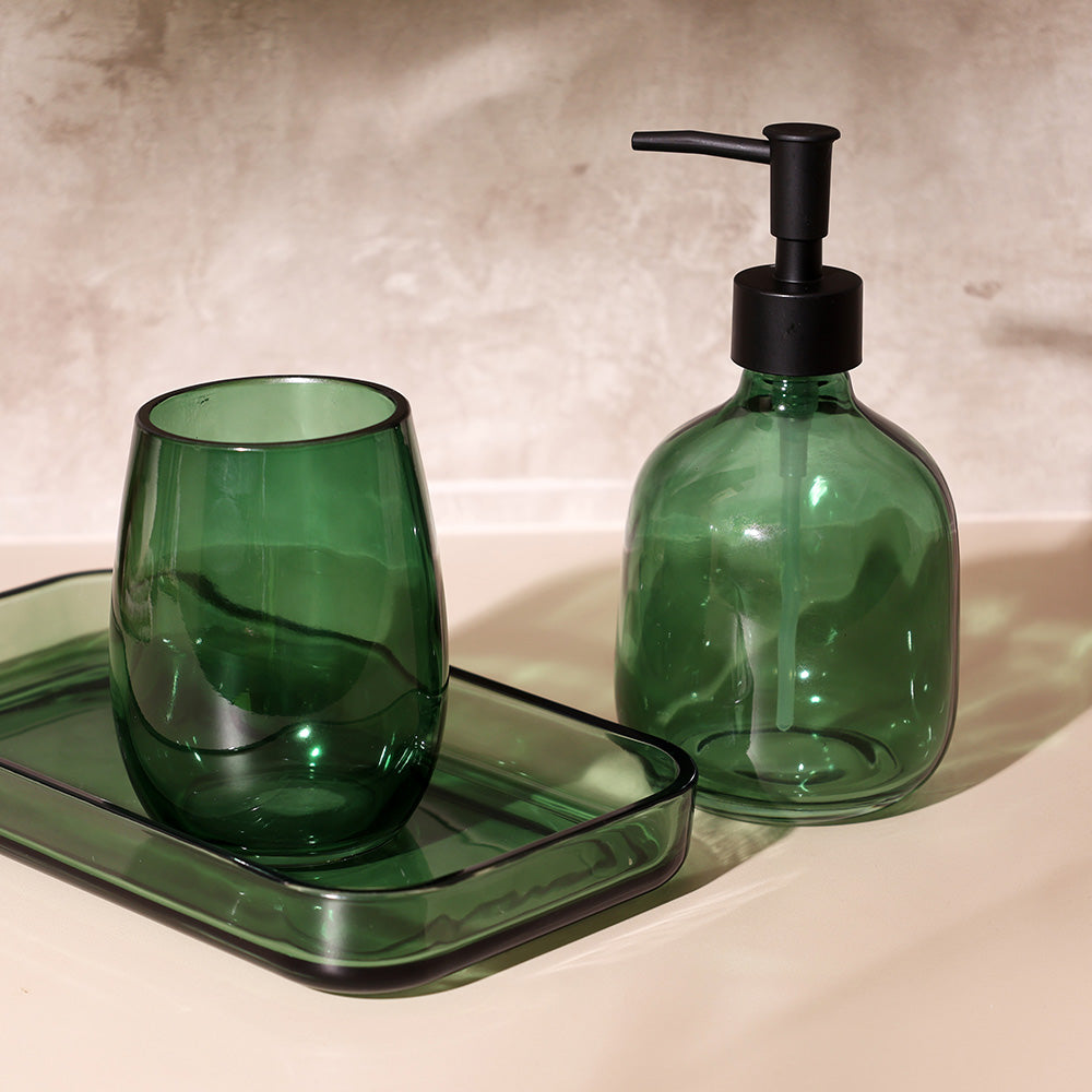 Aurora 3-piece Glass Bathroom Set - Green