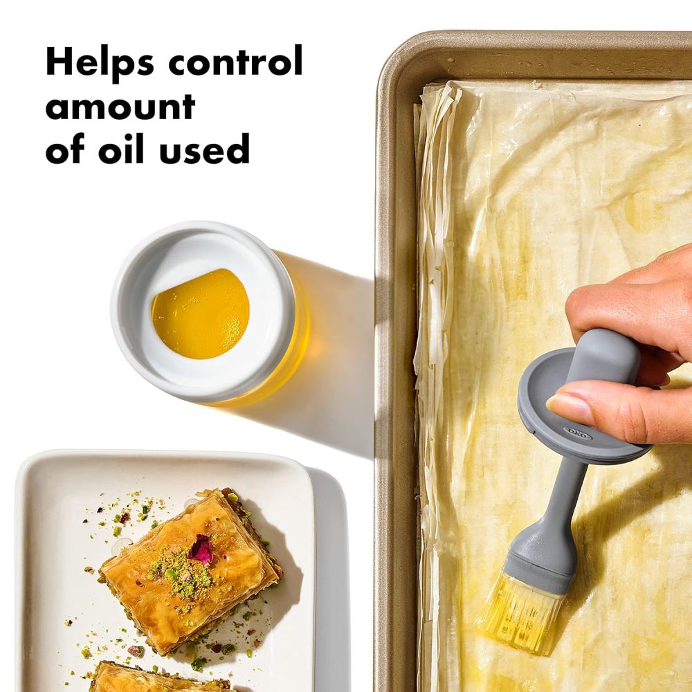 Good Grips Glass Oil Bottle & Silicone Brush Set