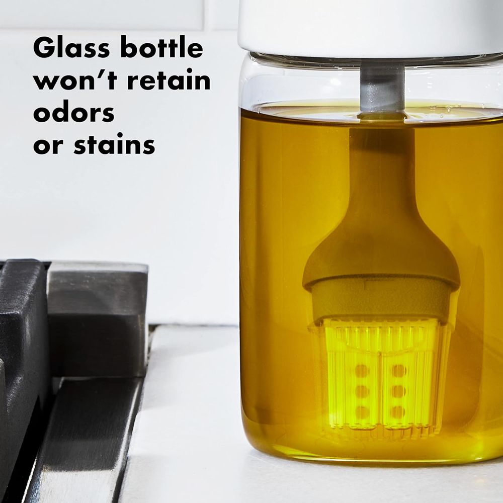 Good Grips Glass Oil Bottle & Silicone Brush Set