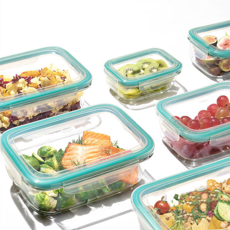 Smart Seal Rectangular Glass Container - 800ml