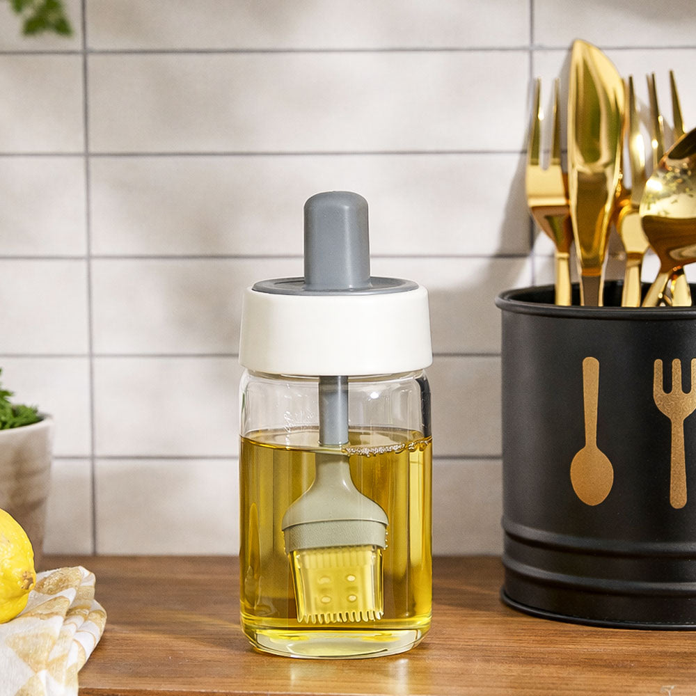 Good Grips Glass Oil Bottle & Silicone Brush Set