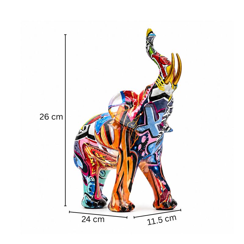 Graffiti Elephant Decorative Sculpture Medium