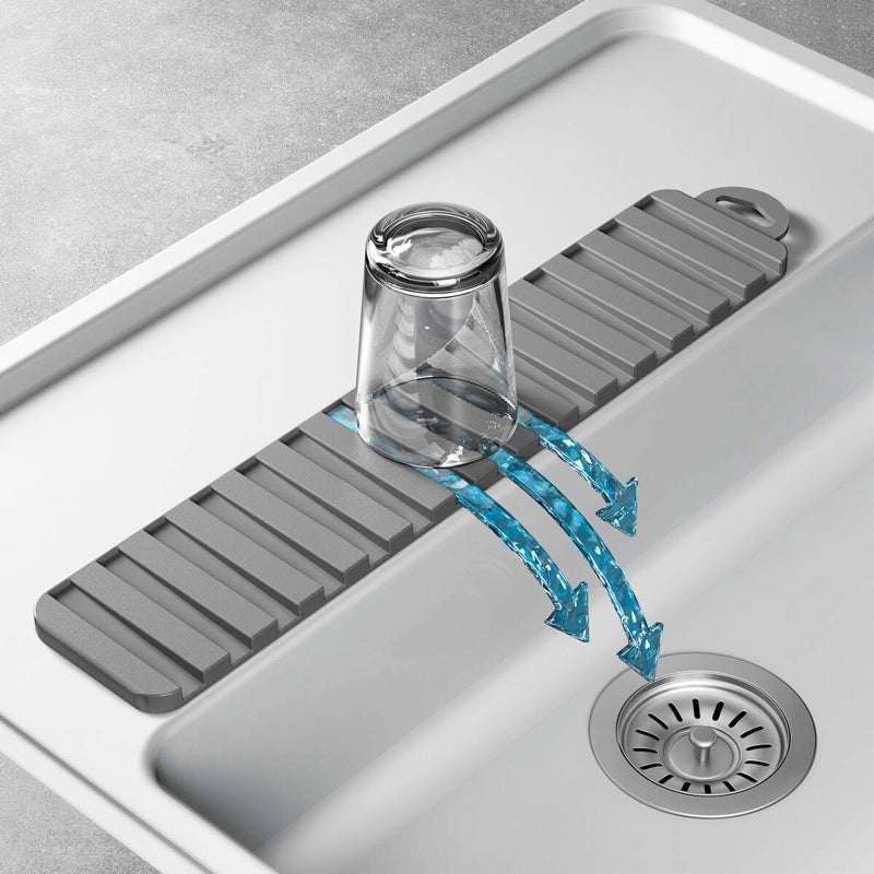 Gravity-Slim Reversible Dish Draining Mat