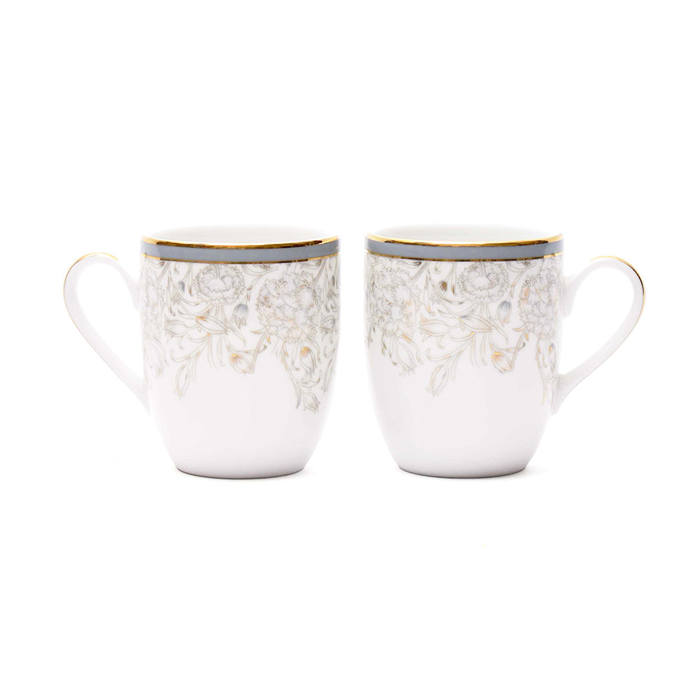 Grey Iris Coupe Coffee Mugs, Set of 2
