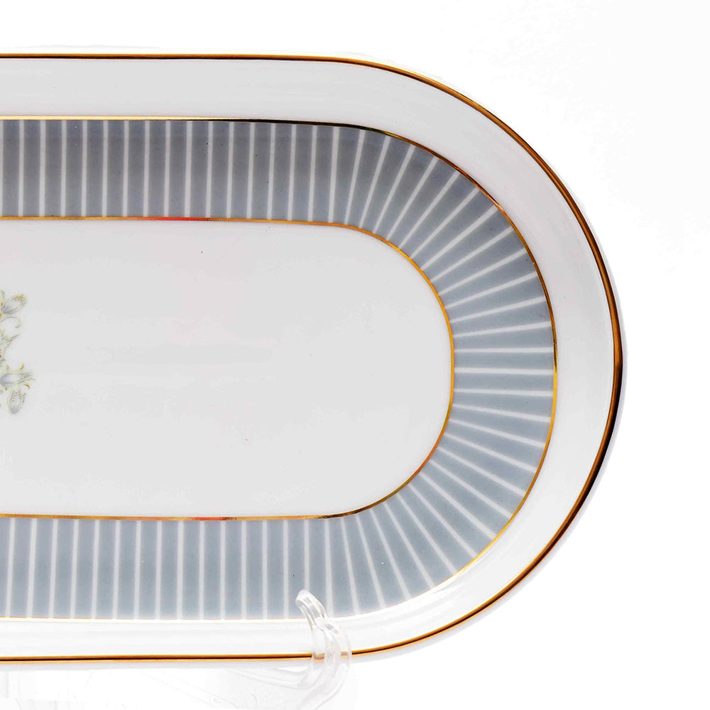 Grey Iris Oval Platter