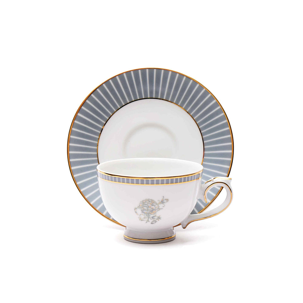 Grey Iris 17-piece Porcelain Tea Set