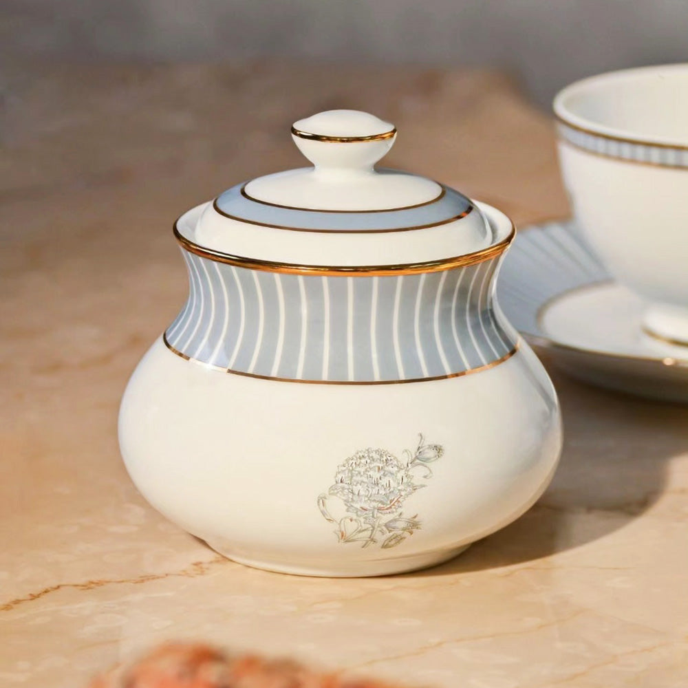 Grey Iris 17-piece Porcelain Tea Set