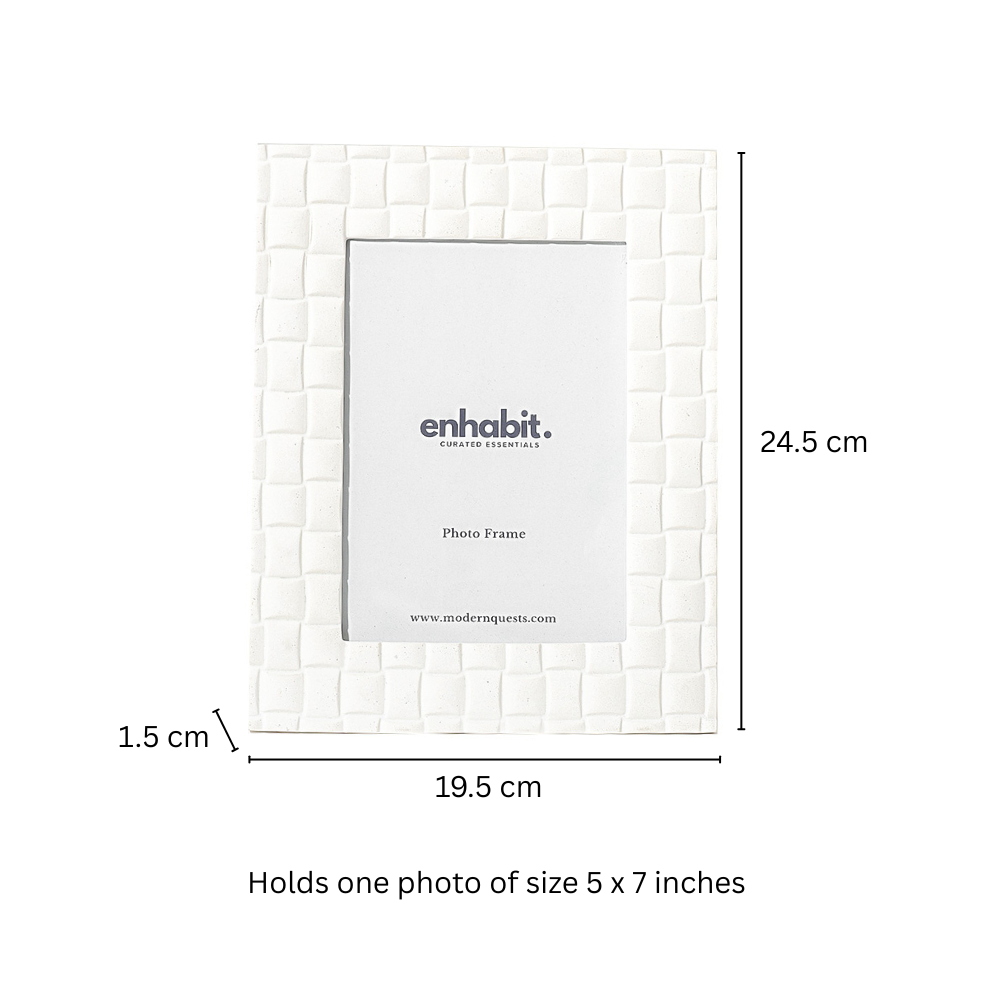 Grid Photo Frame Large - Matte White