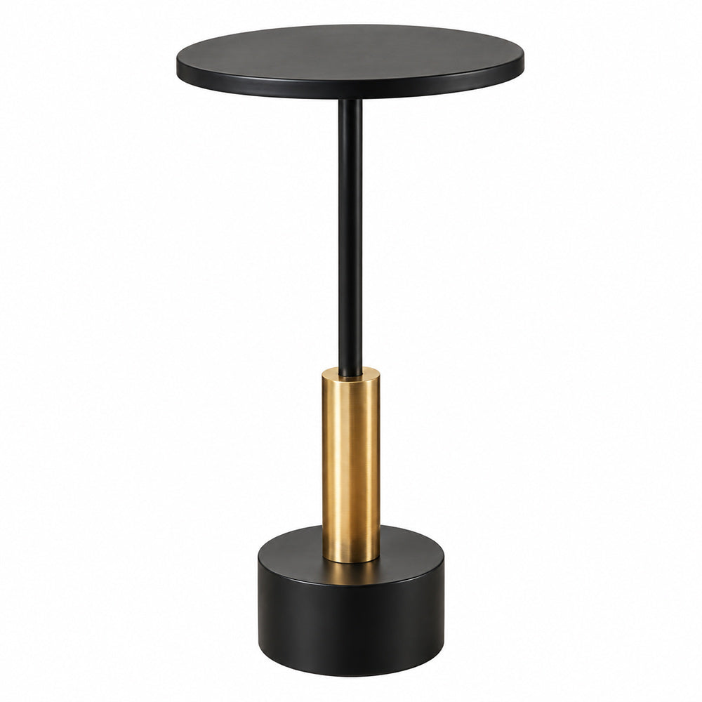 Grotto Pedestal Drink Table - Black Gold