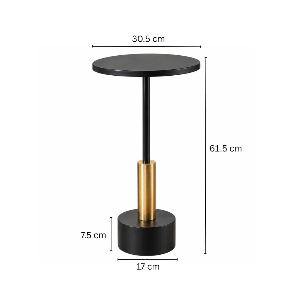 Grotto Pedestal Drink Table - Black Gold