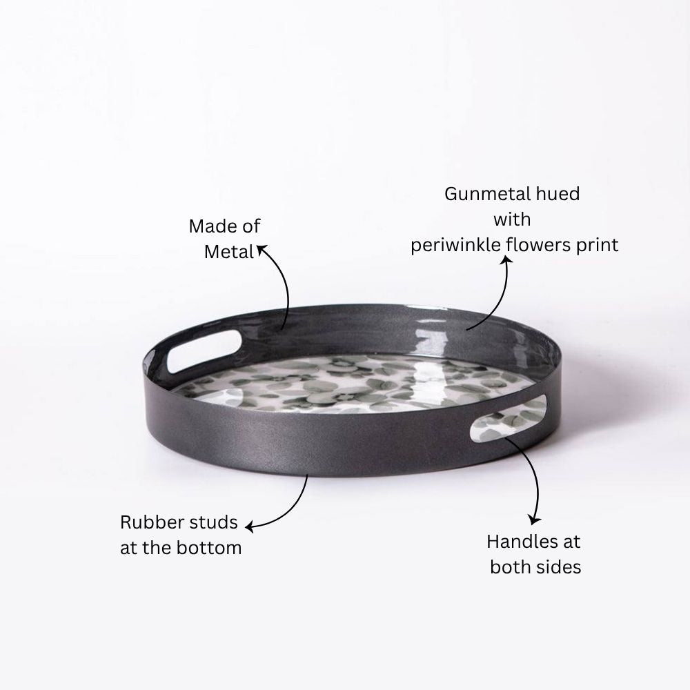 Gunmetal Serving Tray Medium - Periwinkle