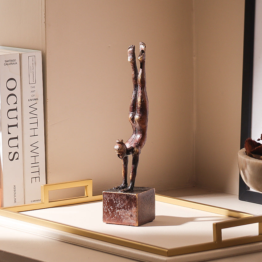 Gymnast Woman Sculpture - Vintage Bronze