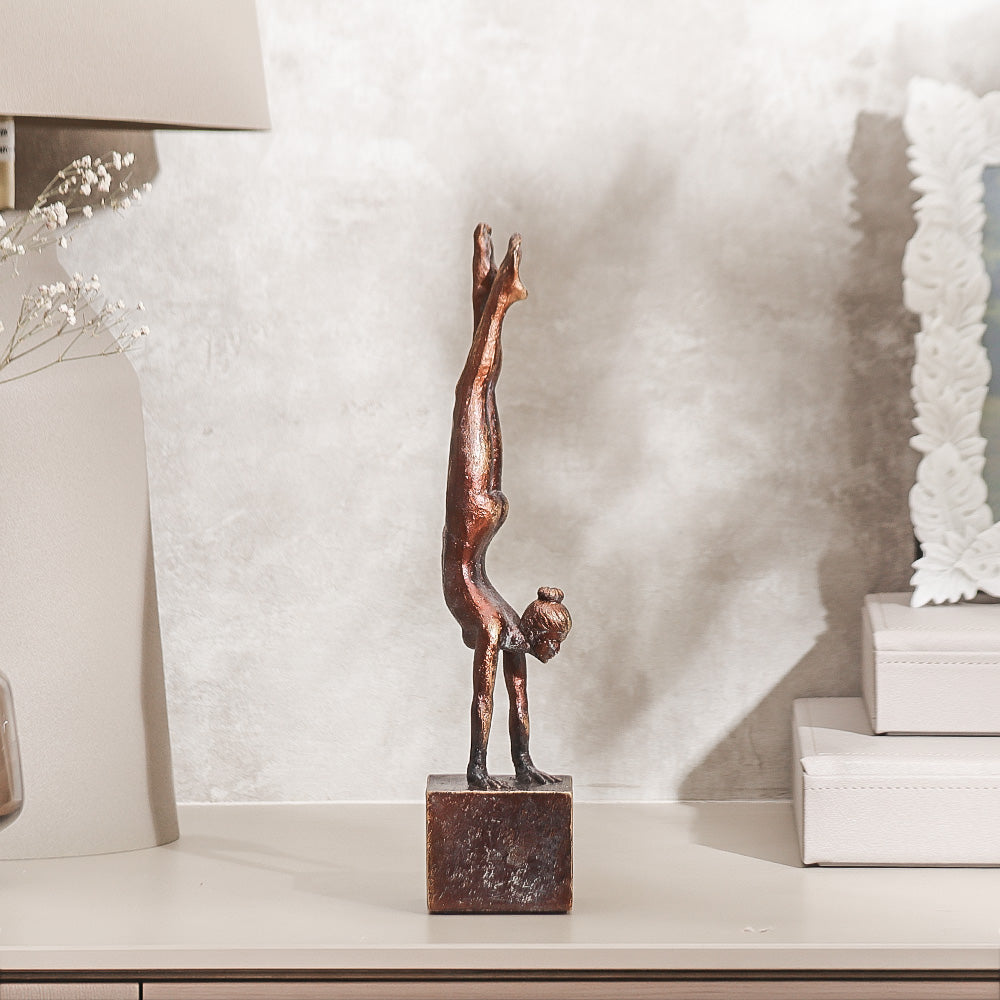 Gymnast Woman Sculpture - Vintage Bronze