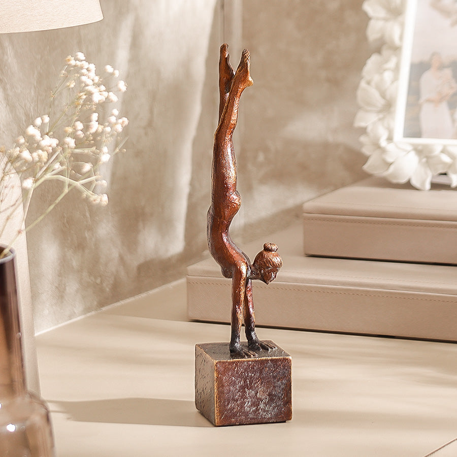 Gymnast Woman Sculpture - Vintage Bronze