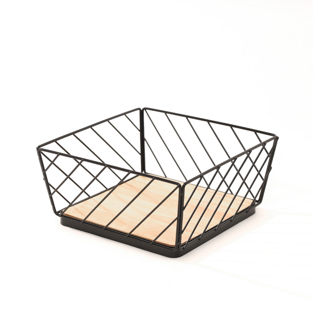 Hafe Square Basket Medium - Black Natural