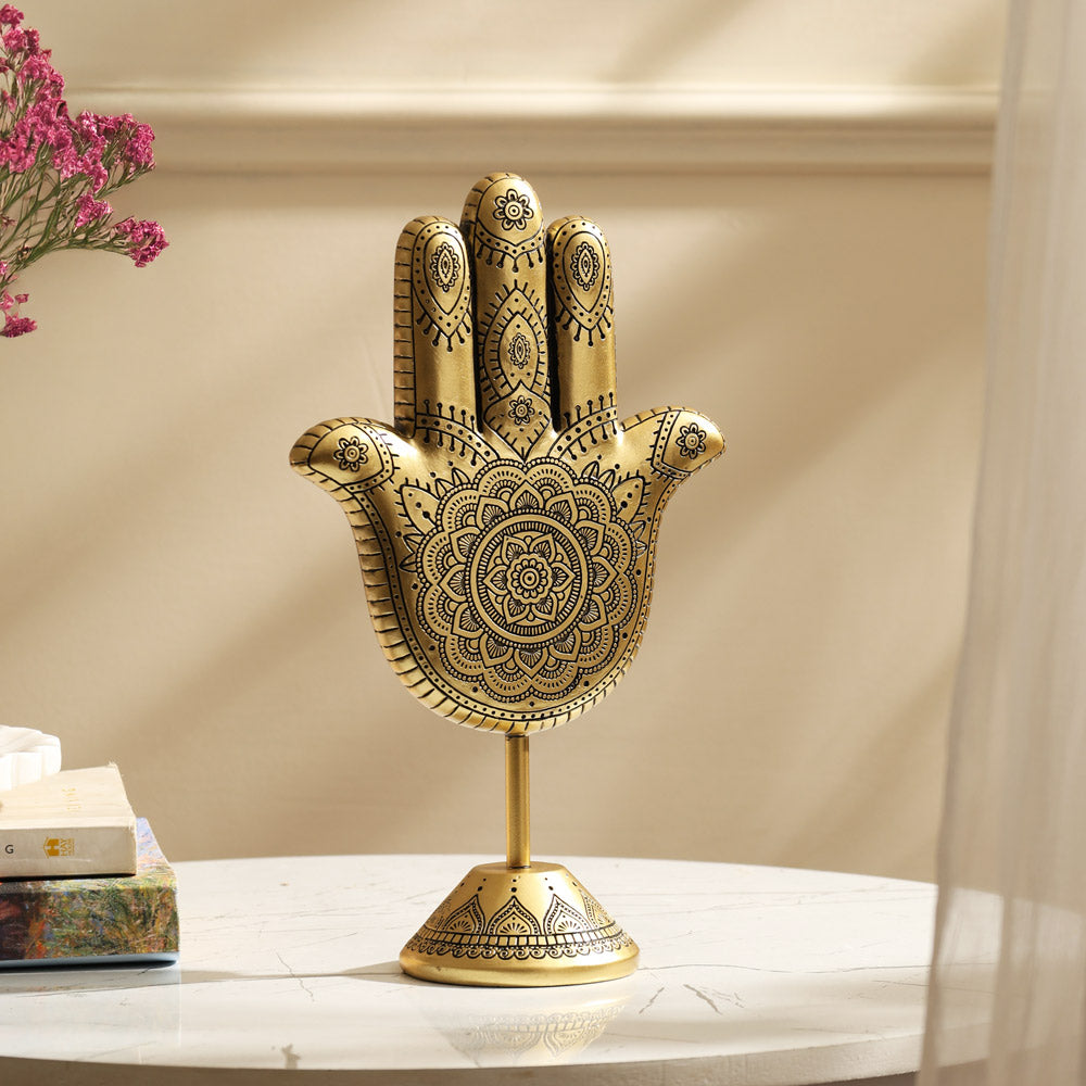 Hamsa Hand Sculpture - Gold