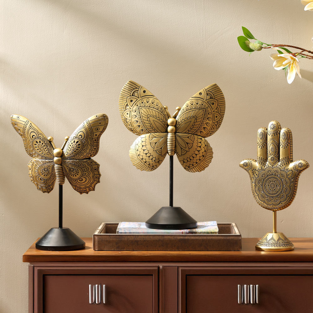 Hamsa Hand Sculpture - Gold