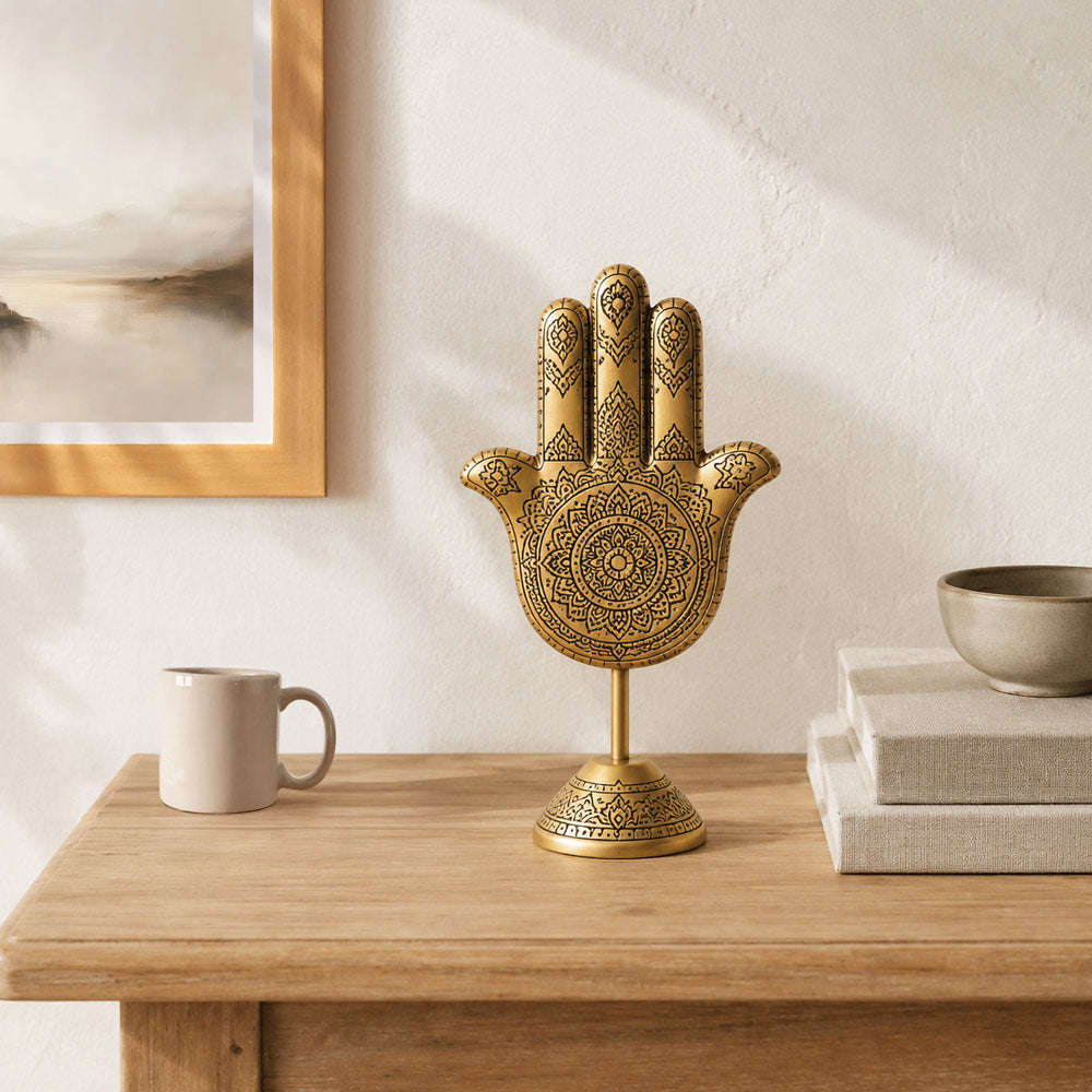 Hamsa Hand Sculpture - Gold