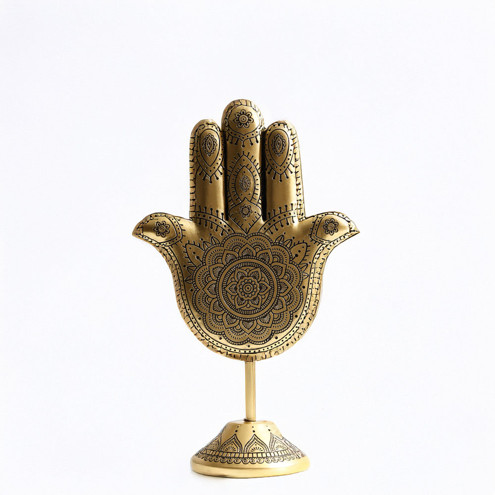 Hamsa Hand Sculpture - Gold