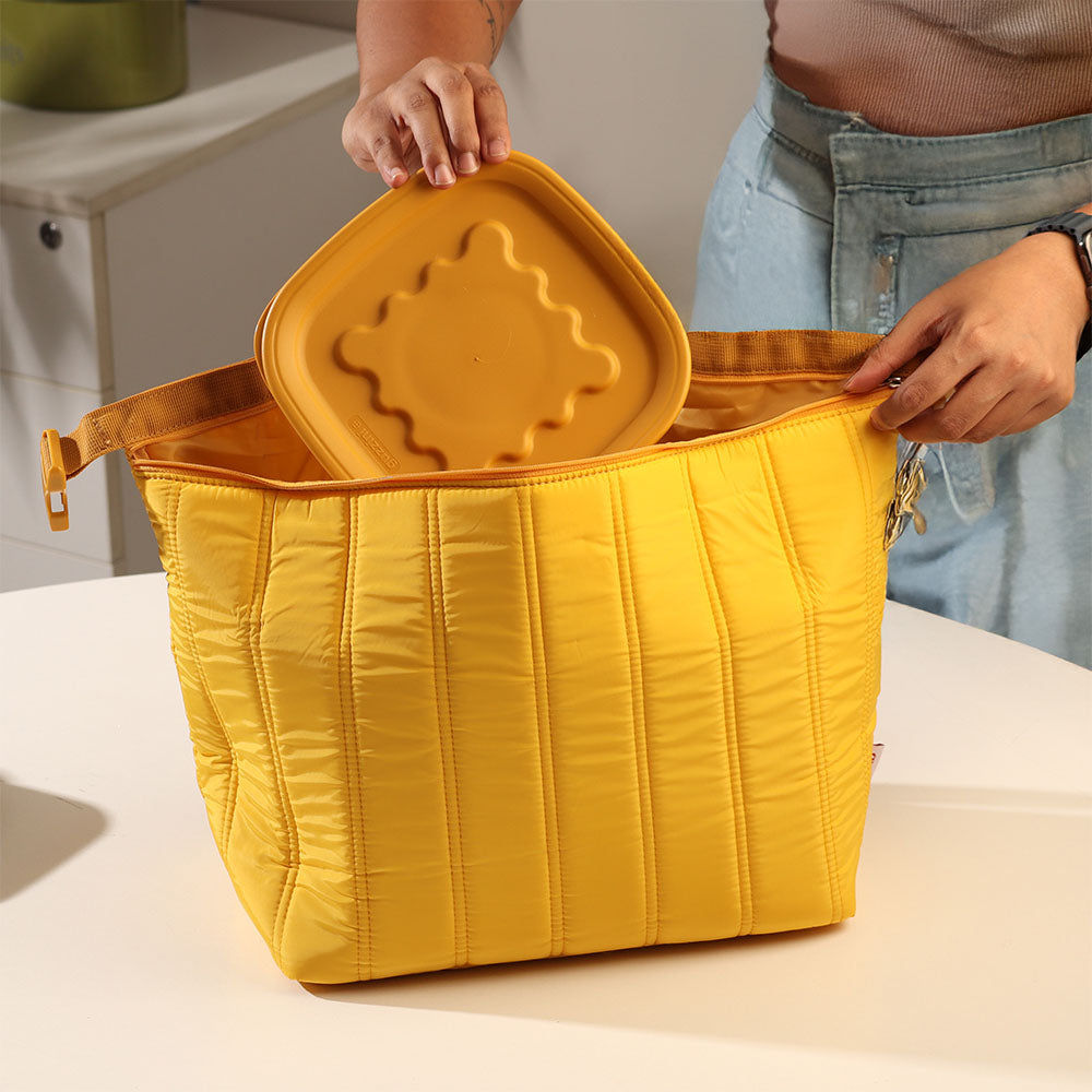 Handy Thermal Bag with Container Large - Yellow