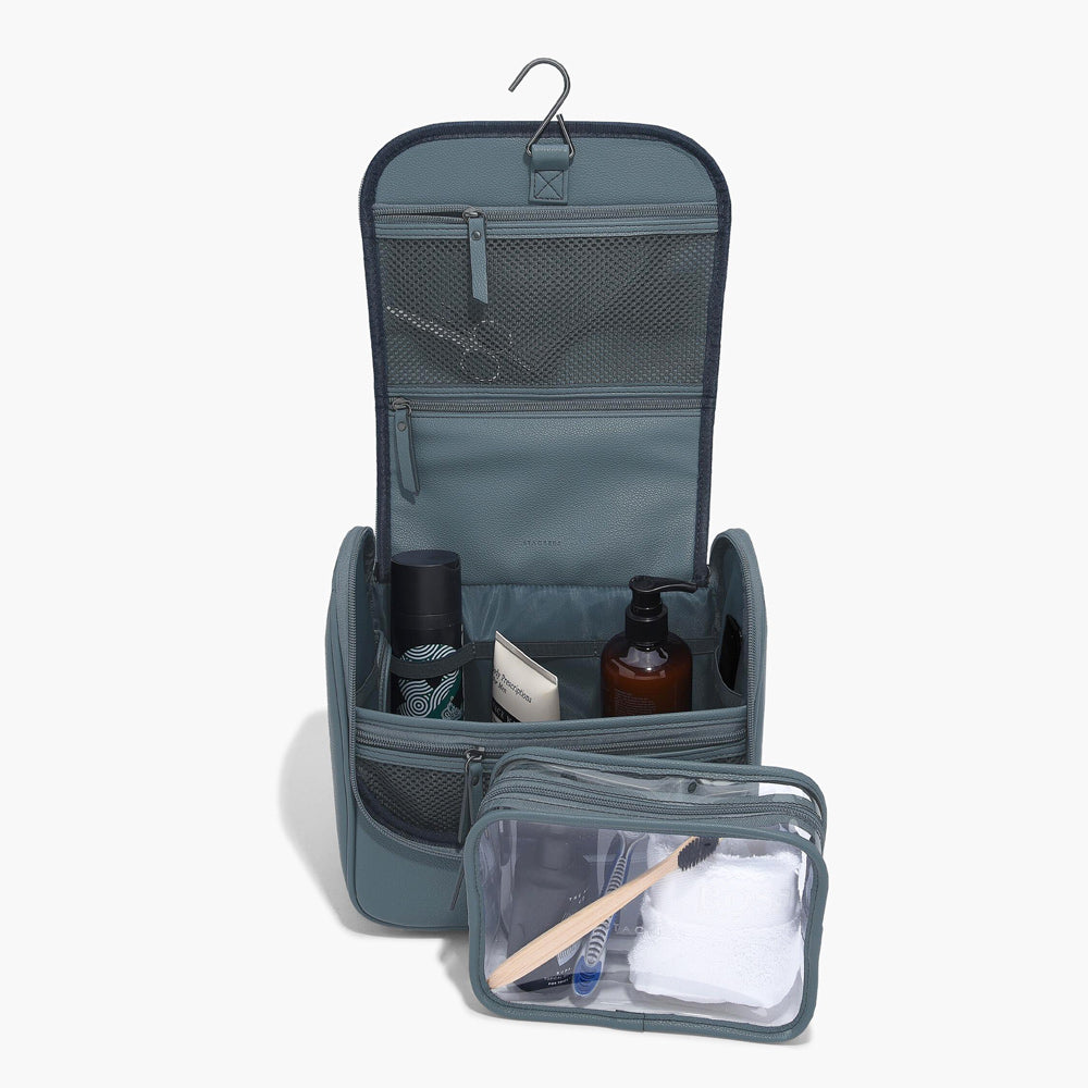 Hanging Travel Washbag Large - Blue Canvas