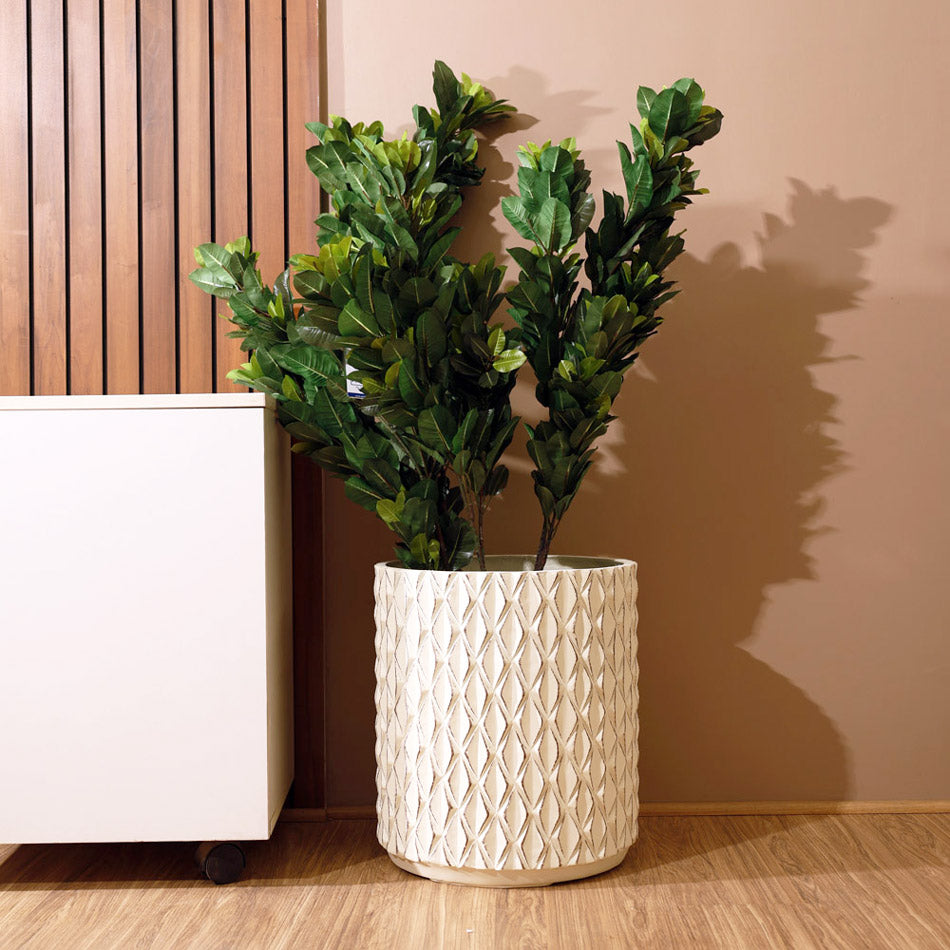 Harlequin Barrel Planter Large - Cream