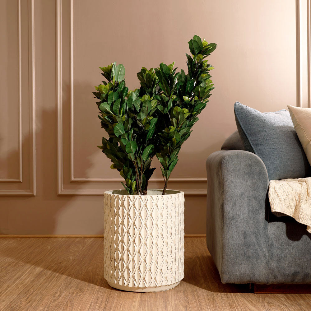 Harlequin Barrel Planter Large - Cream