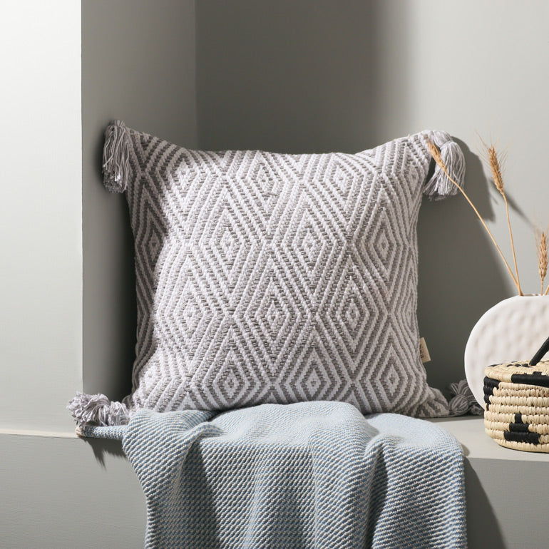 Harlequin Textured Cushion Cover - Grey White