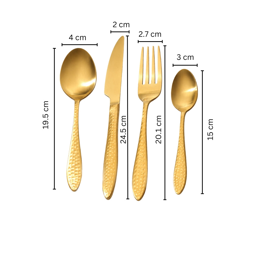 Harlow 24-piece Cutlery Set - Matte Gold