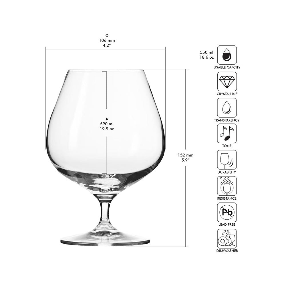Harmony Cognac Glasses 590ml, Set of 6