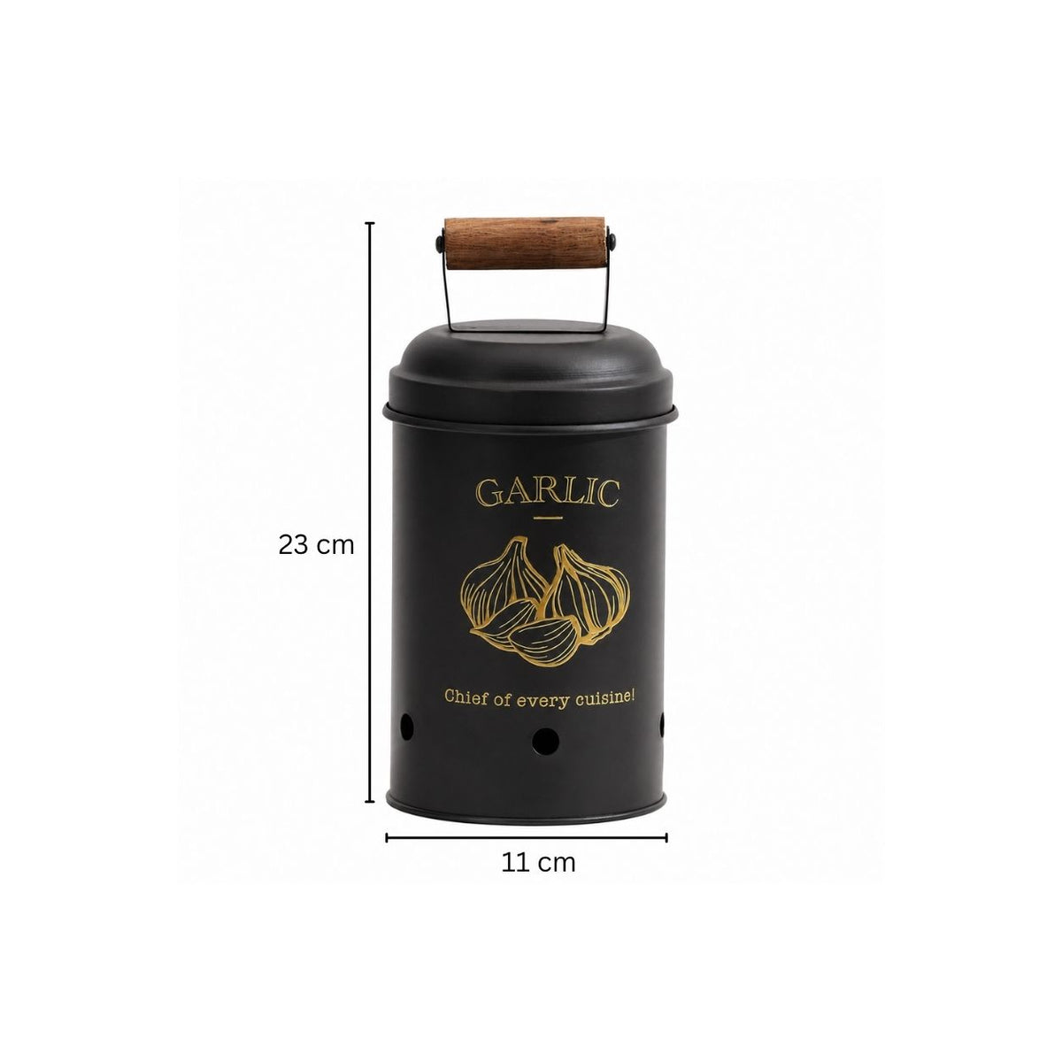 Haus Garlic Storage Bin Medium - Black
