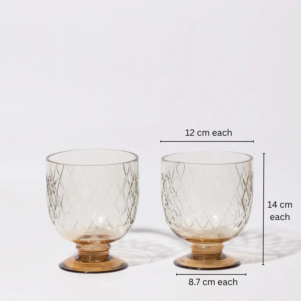 Havana Glass Hurricane 2-Piece Gift Set - Amber