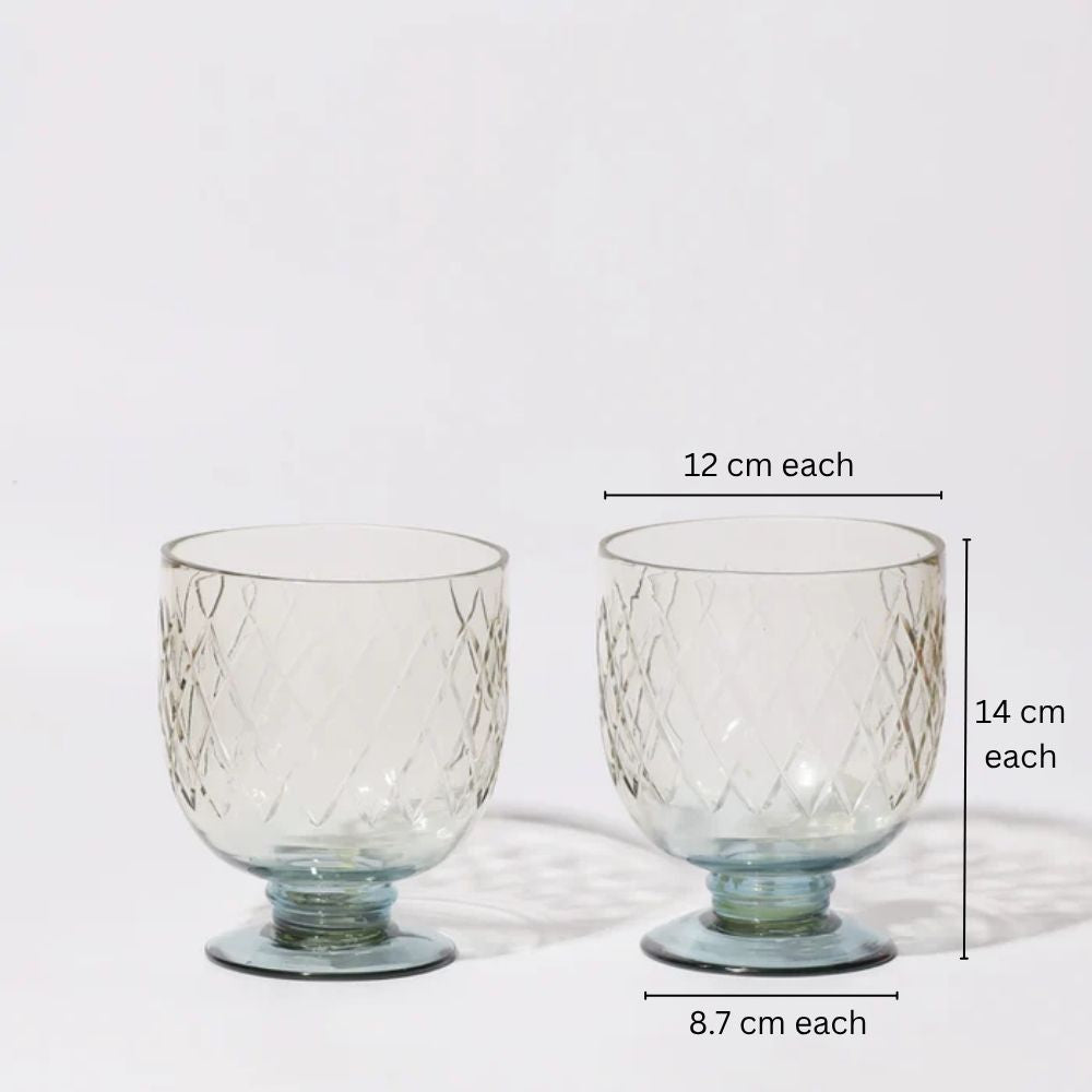 Havana Glass Hurricane 2-Piece Gift Set - Teal