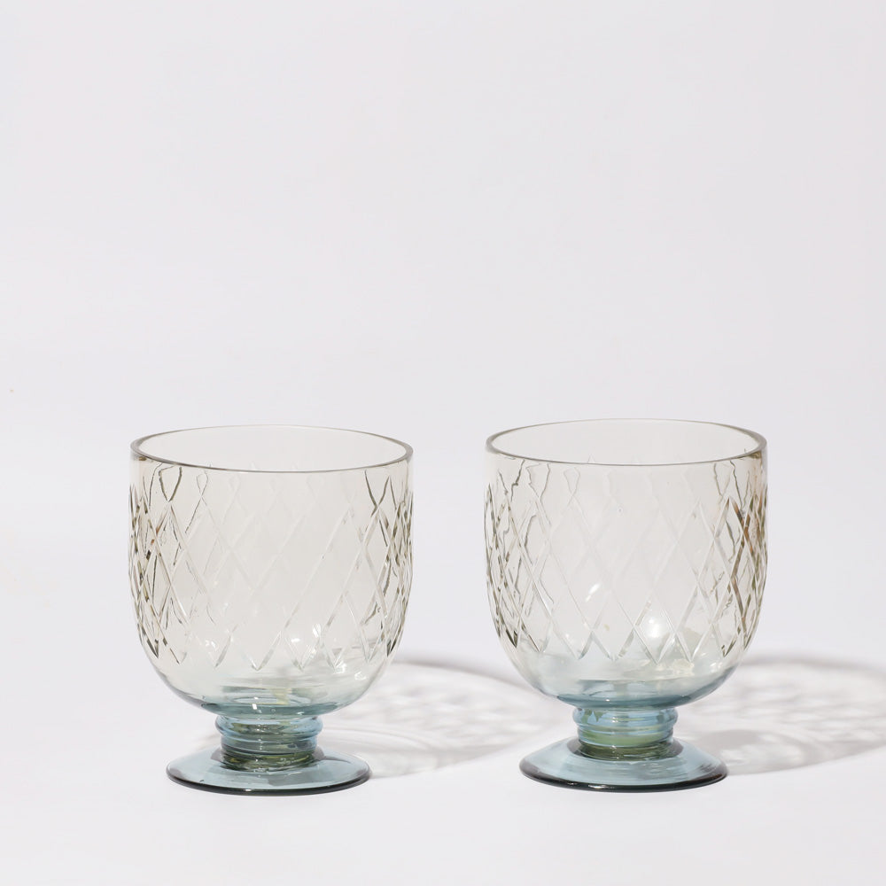 Havana Glass Hurricane 2-Piece Gift Set - Teal