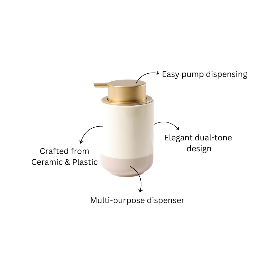 Haze Ceramic Soap Dispenser - Cream Taupe