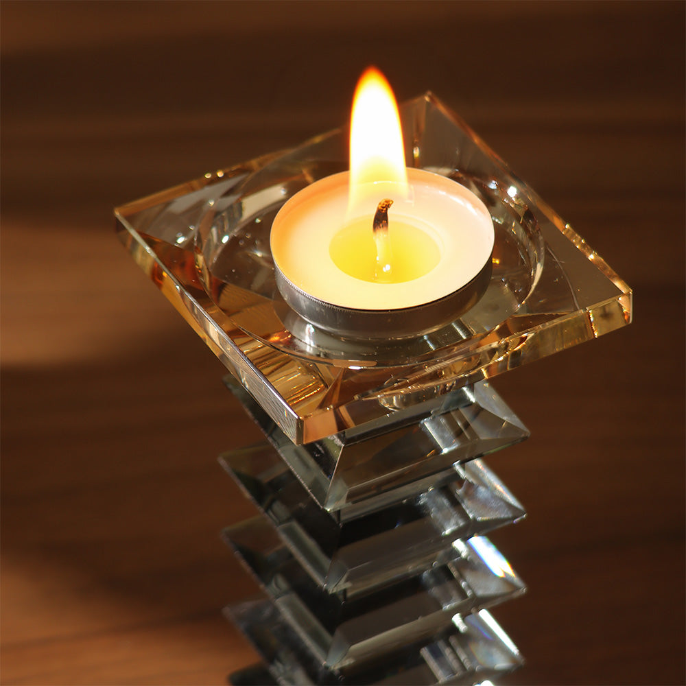 Helios Crystal Candle Holder Large - Earthy