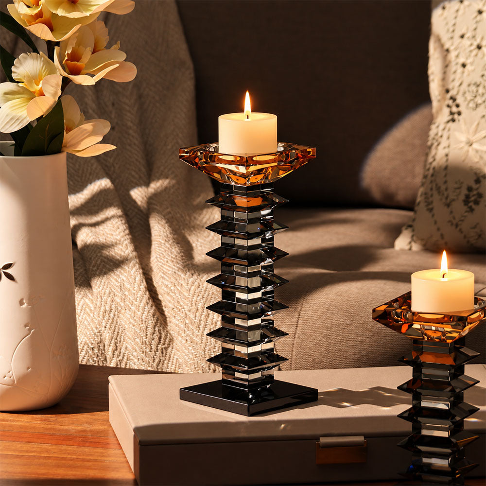 Helios Crystal Candle Holder Large - Earthy