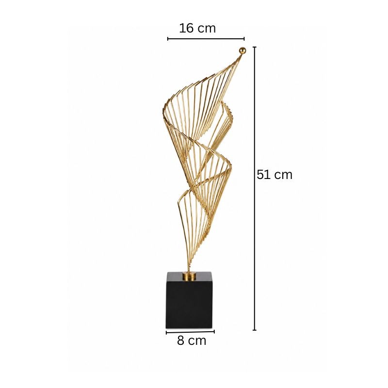 Helix Metallic Sculpture - Black Gold
