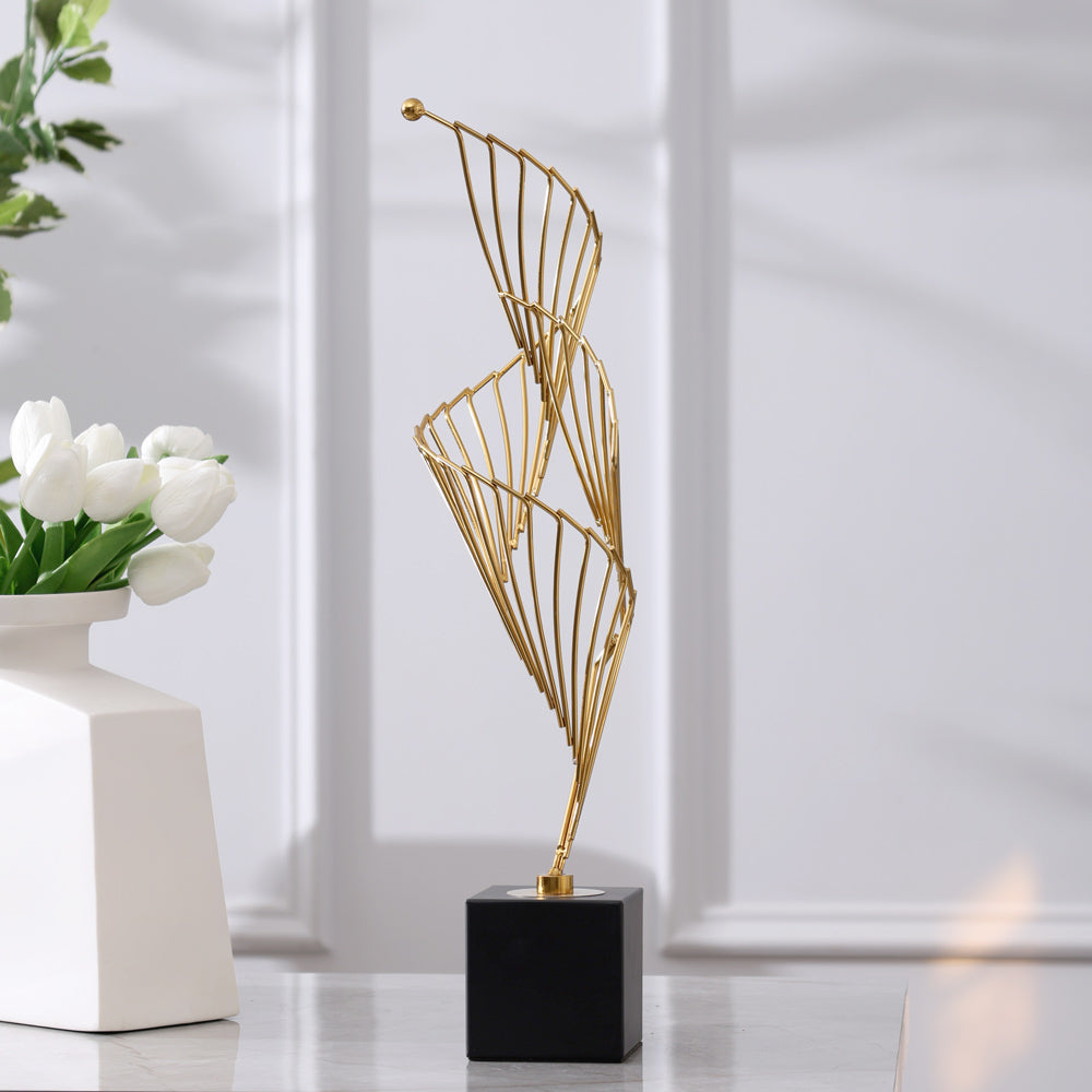 Helix Metallic Sculpture - Black Gold