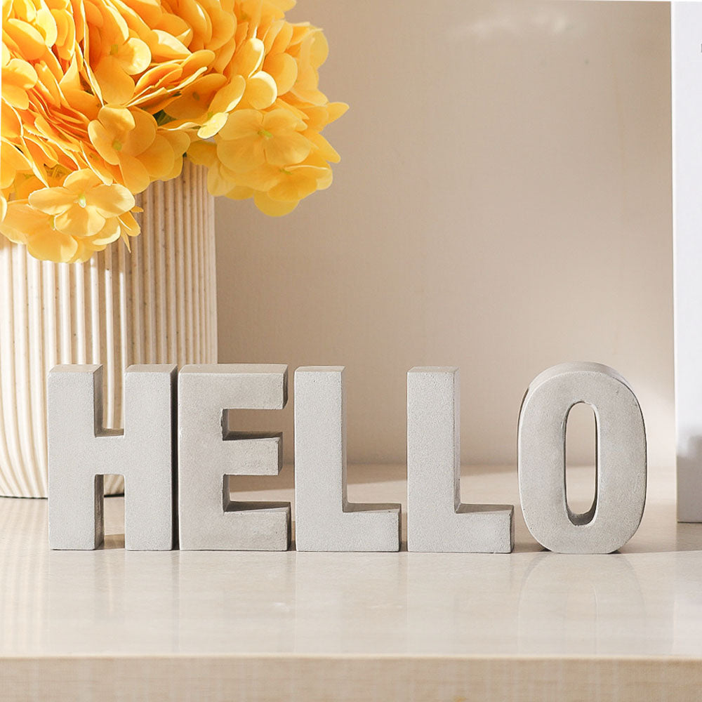 Hello Concrete Decorative Accent - Dark Grey