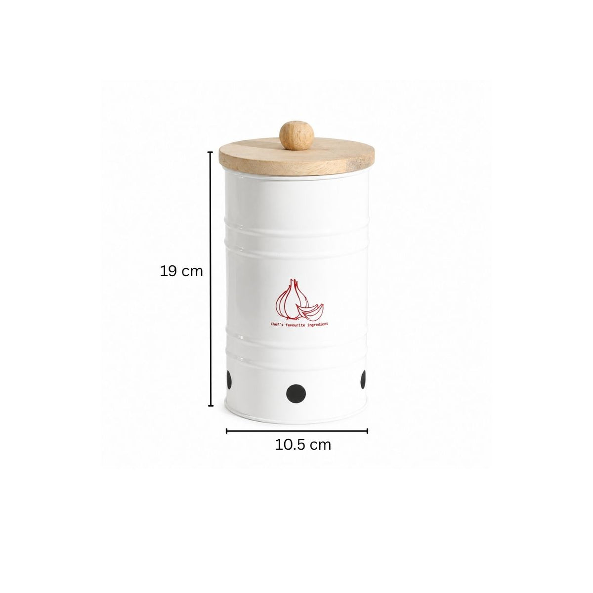 Helm Garlic Storage Bin Medium - White