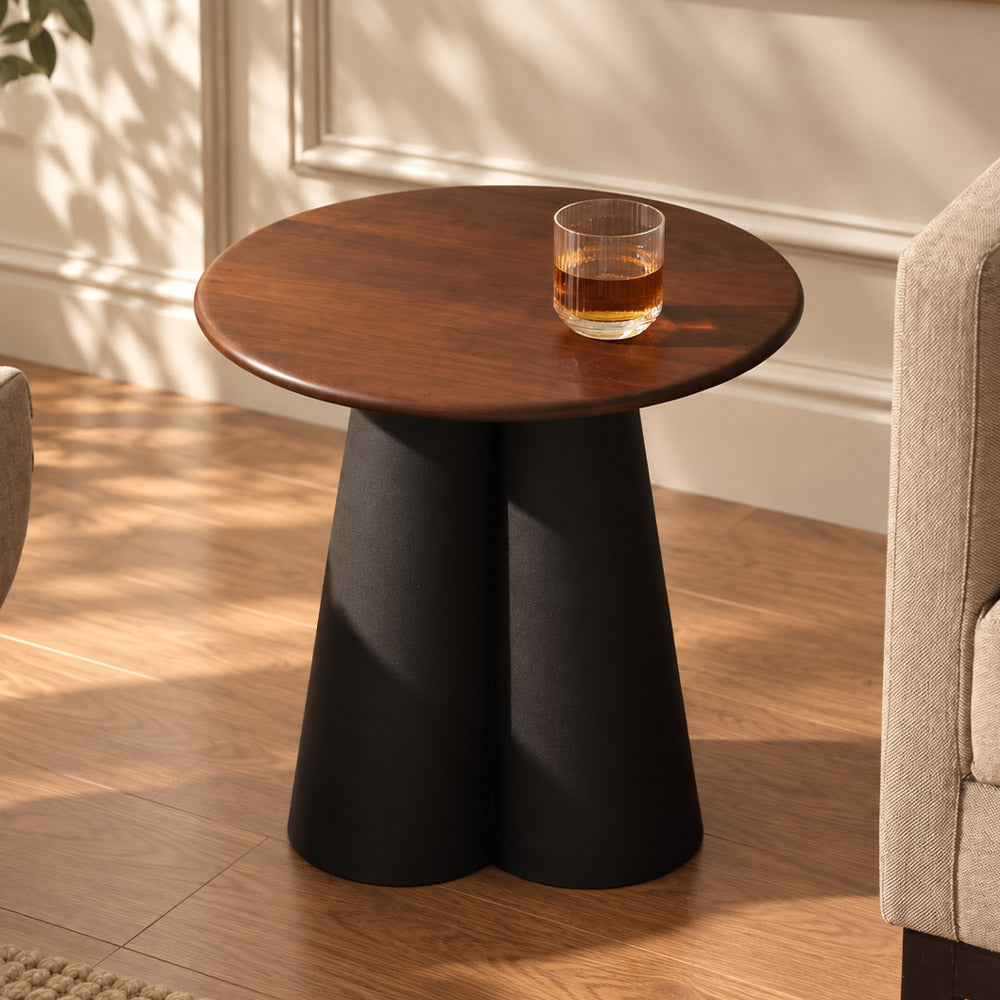 Heritage Mango Wood & Metal Side Table Medium - Black