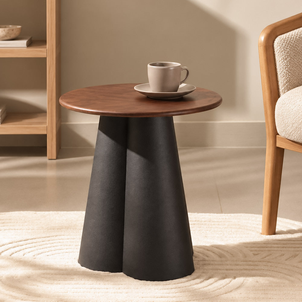 Heritage Mango Wood & Metal Side Table Short - Black