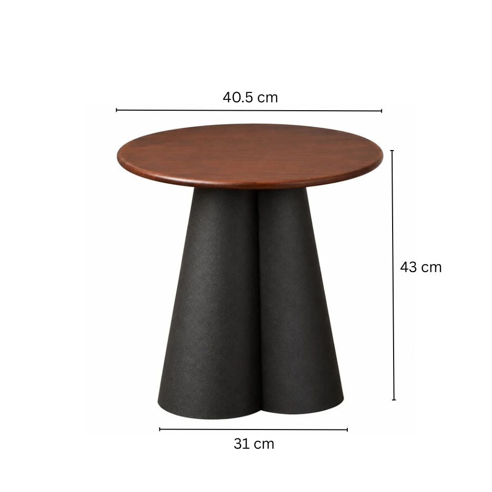 Heritage Mango Wood & Metal Side Table Short - Black