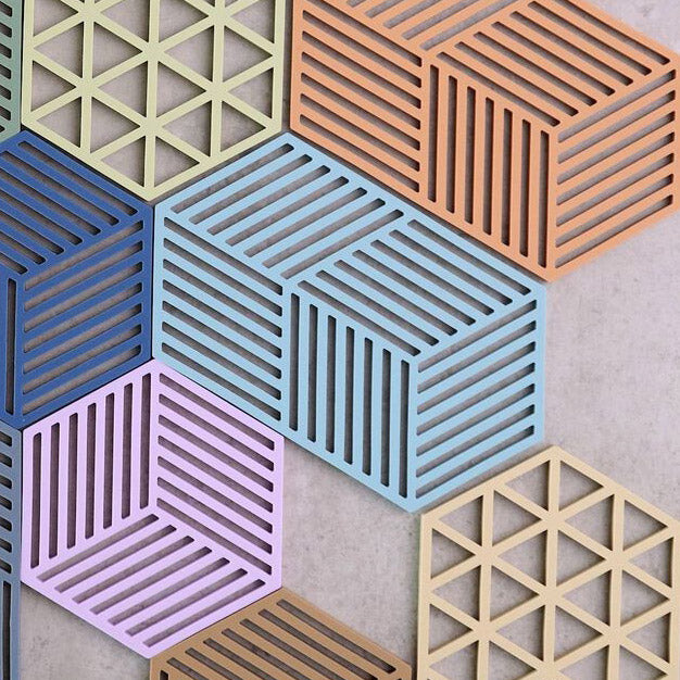 Hexagon Trivet Large - Fog Blue