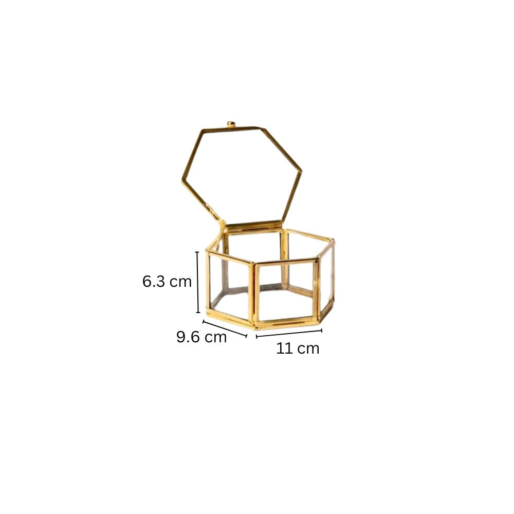 Hexagon Jewellery Box Small - Gold