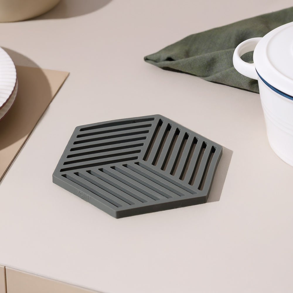 Hexagon Trivet - Olive Green