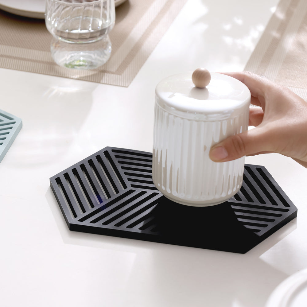 Hexagon Trivet Large - Black